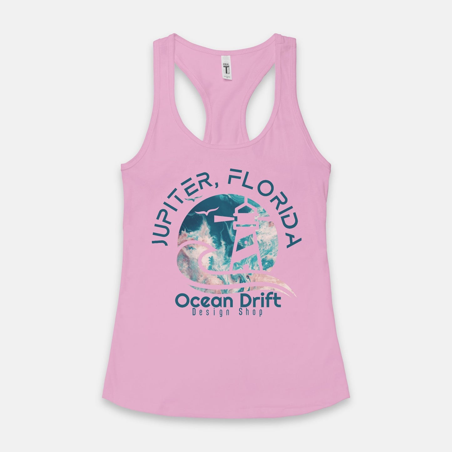 Ocean Drift Tank Top (Teal/Pink Logo)