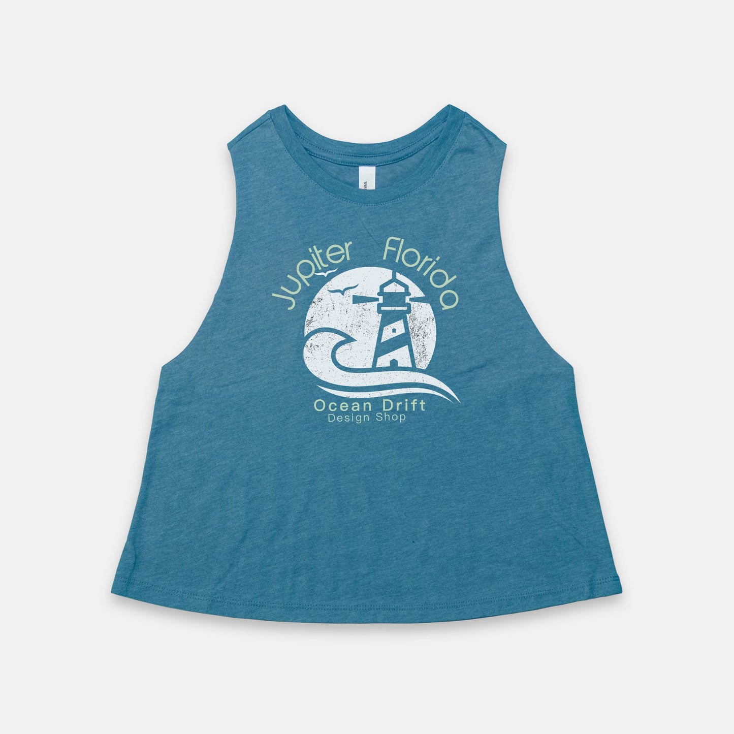 SUPER SOFT Racerback Cropped Tank (Jupiter/FL White Logo)