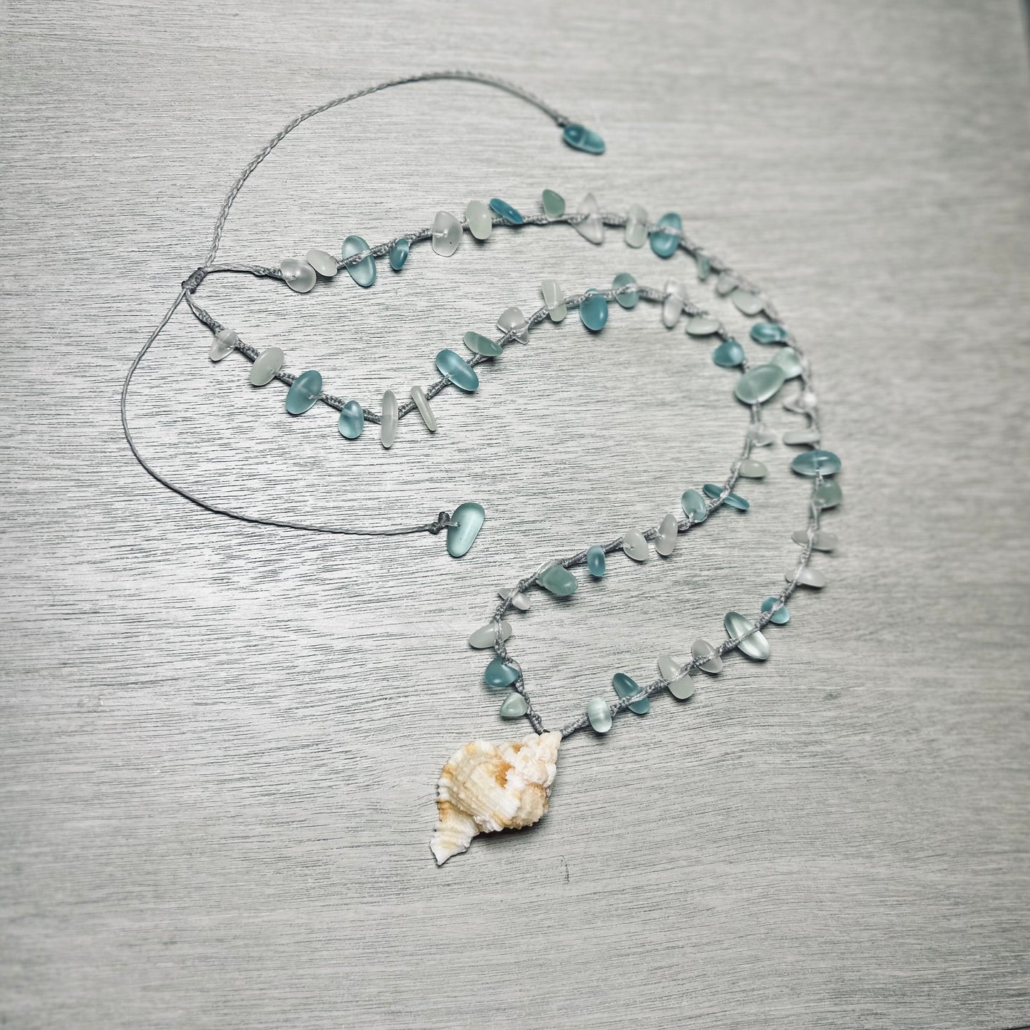 Murex + Recycled Glass Necklace