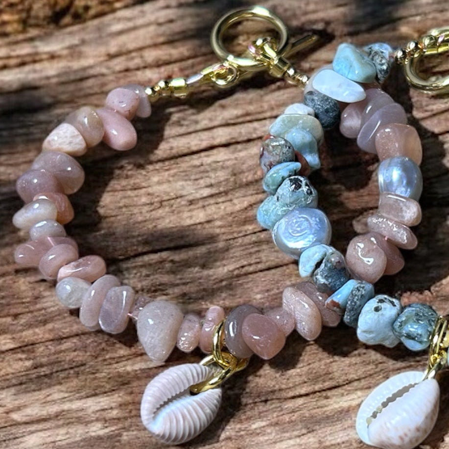 Moonstone & Cowrie Bracelet
