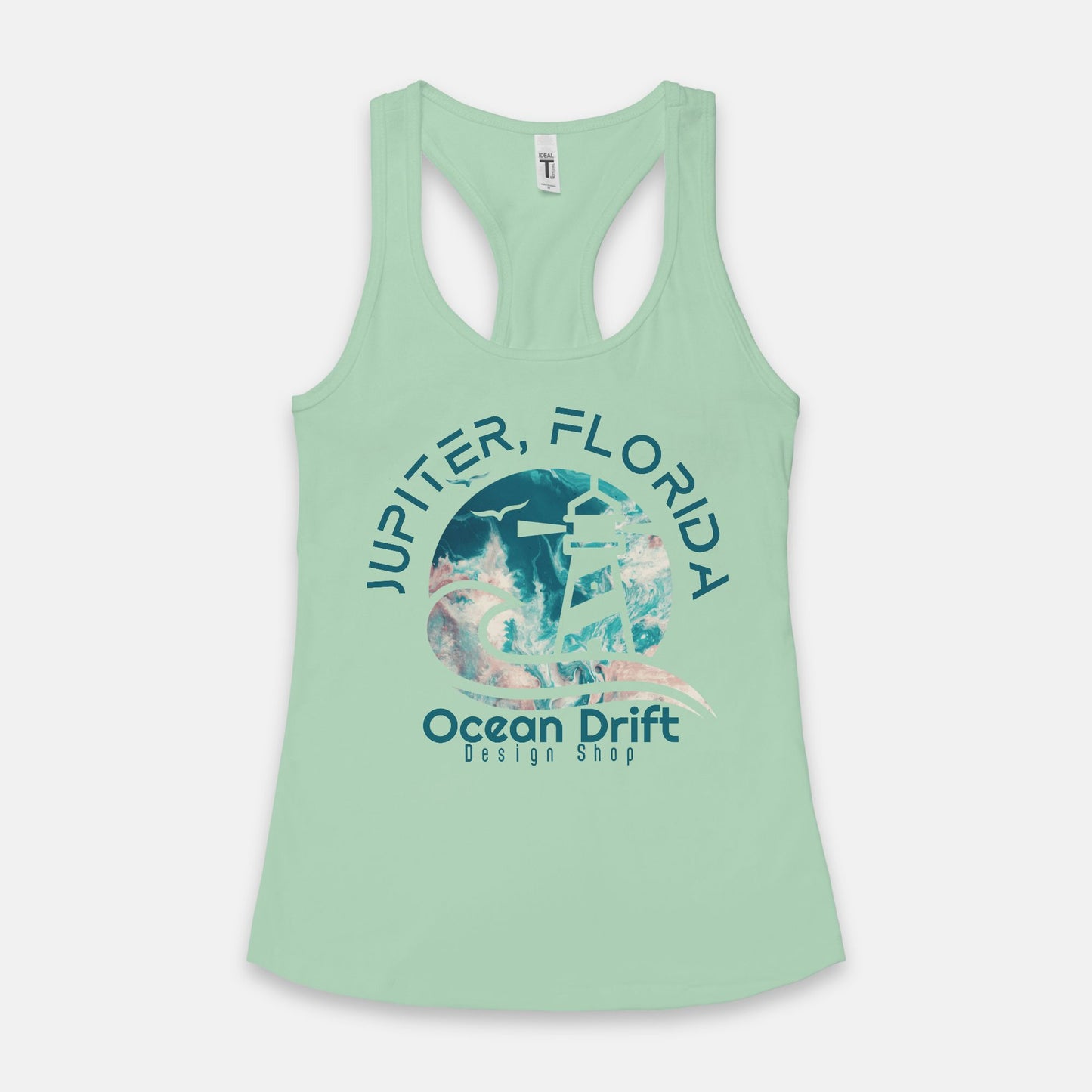 Ocean Drift Tank Top (Teal/Pink Logo)