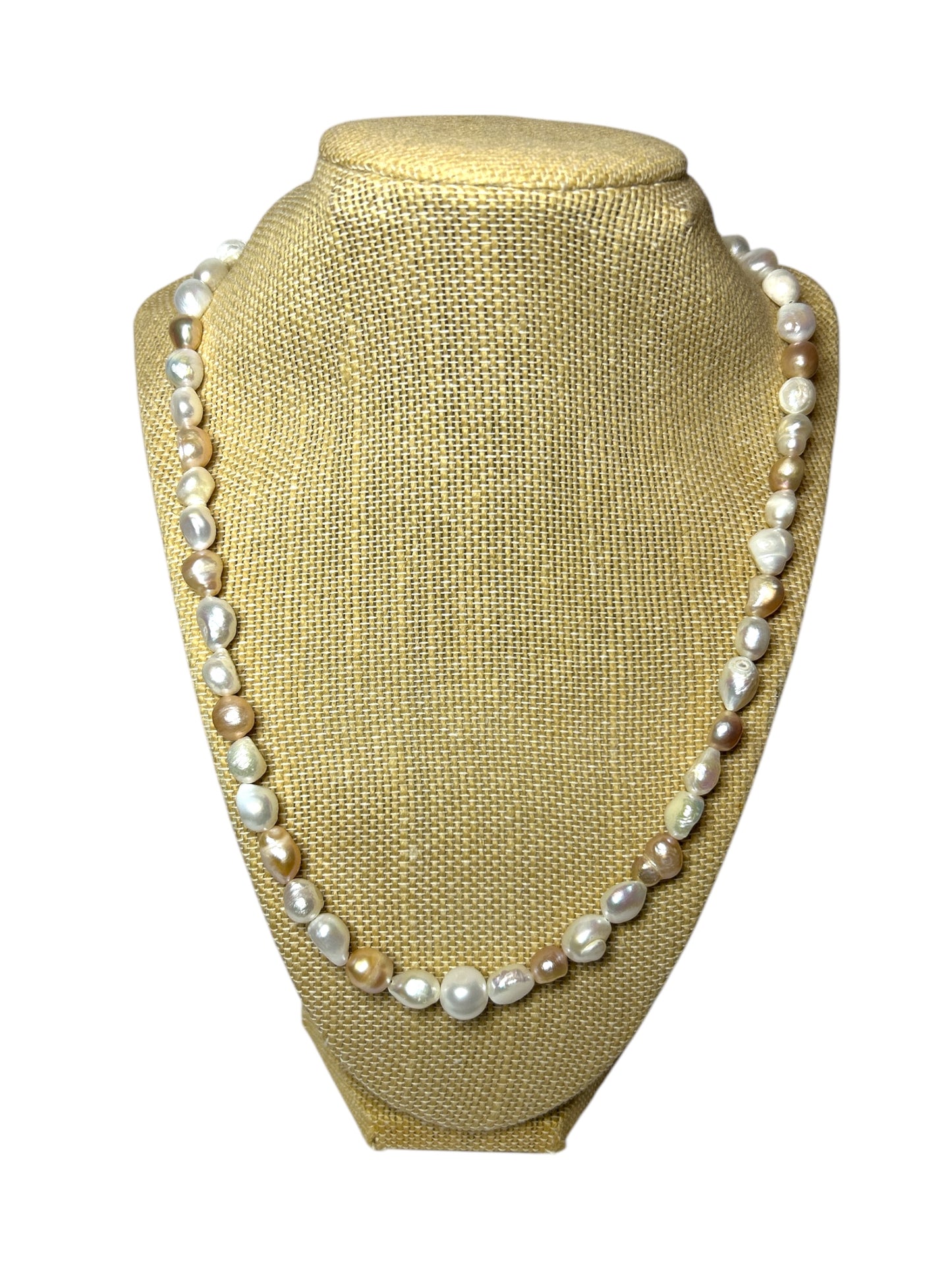 Aphrodite: White & Pink Freshwater Pearl Necklace