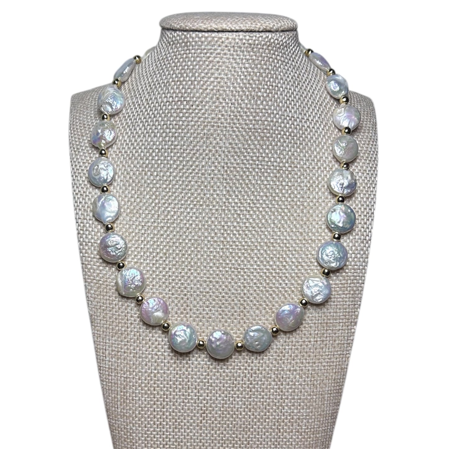 Aphrodite Collection: Freshwater Pearl Coin Necklace