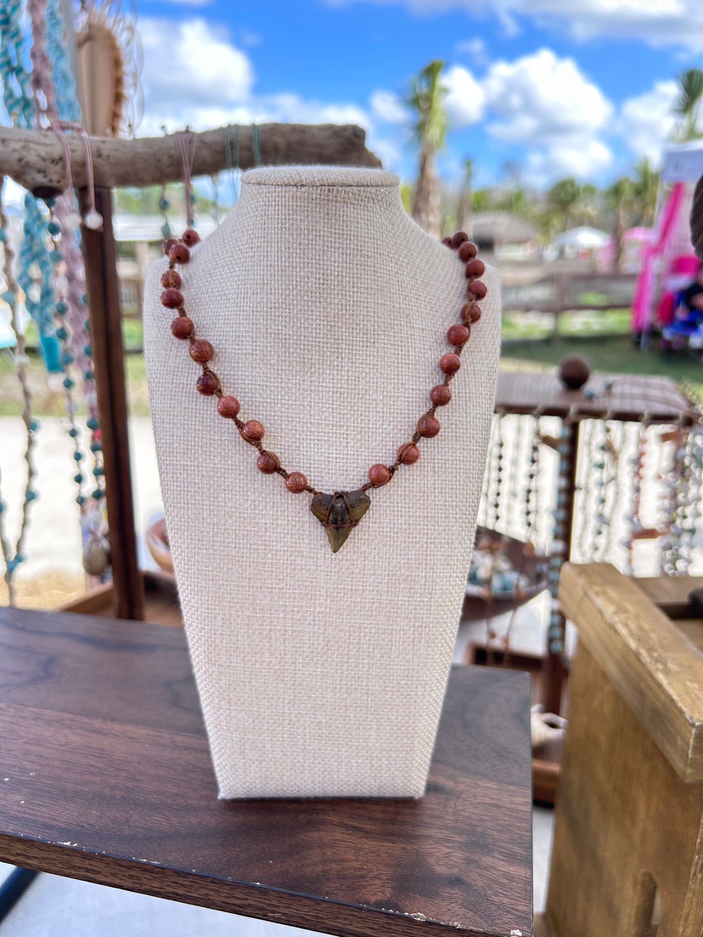 Shark Tooth + Sandstone Necklace