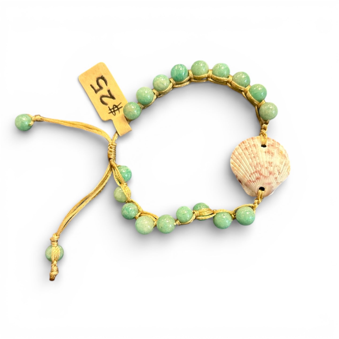 Scallop Shell + Stone Bracelet