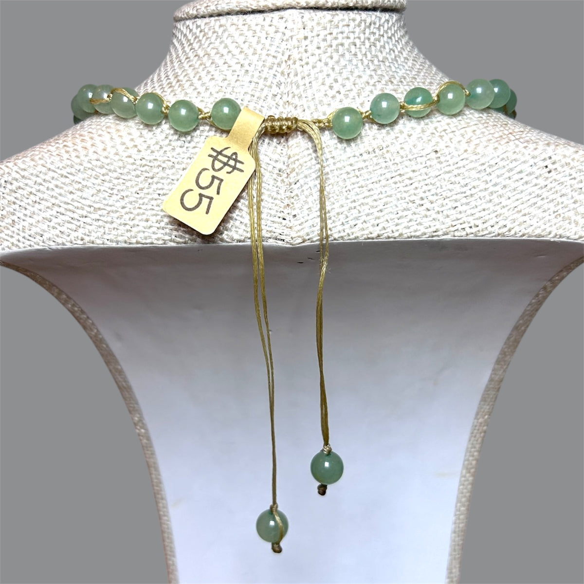 Cowrie + Jade Cube + Aventurine Necklace