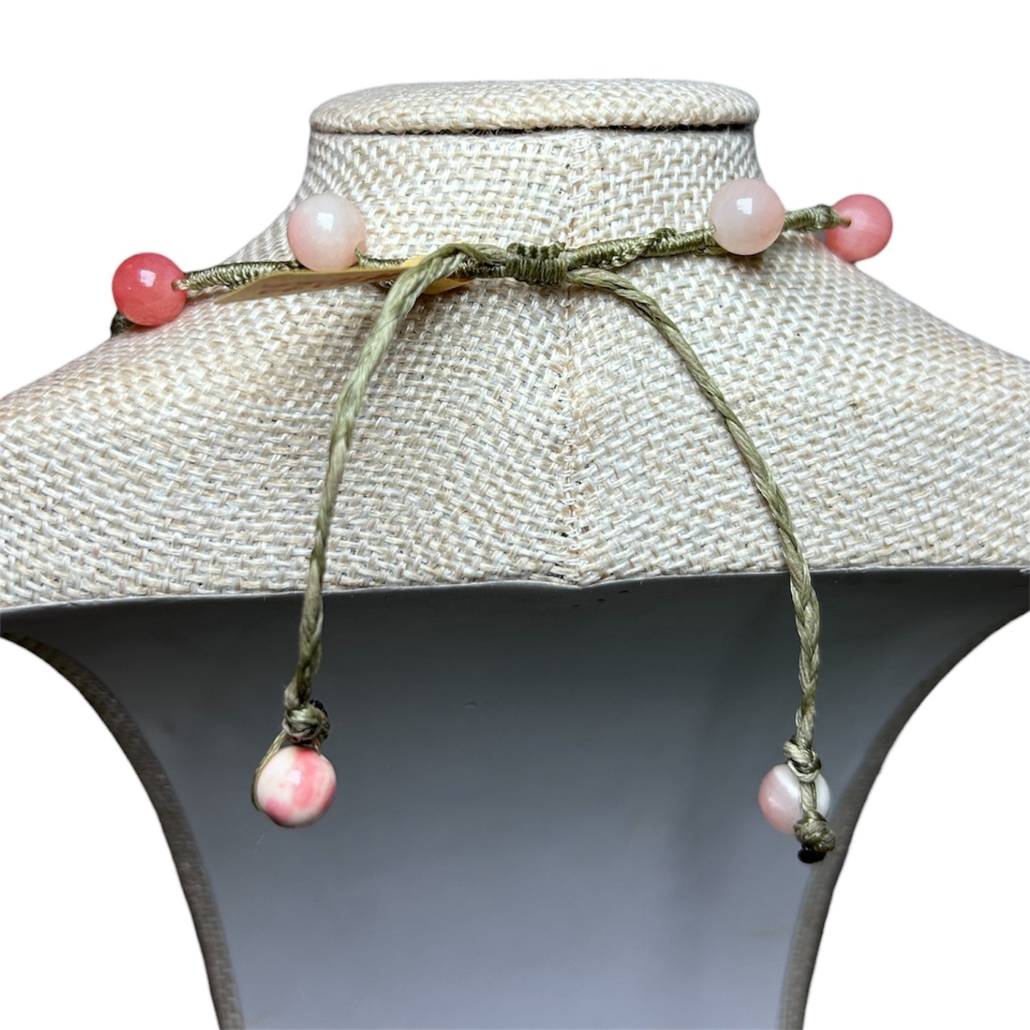 Sea Glass + Pink & White Jade