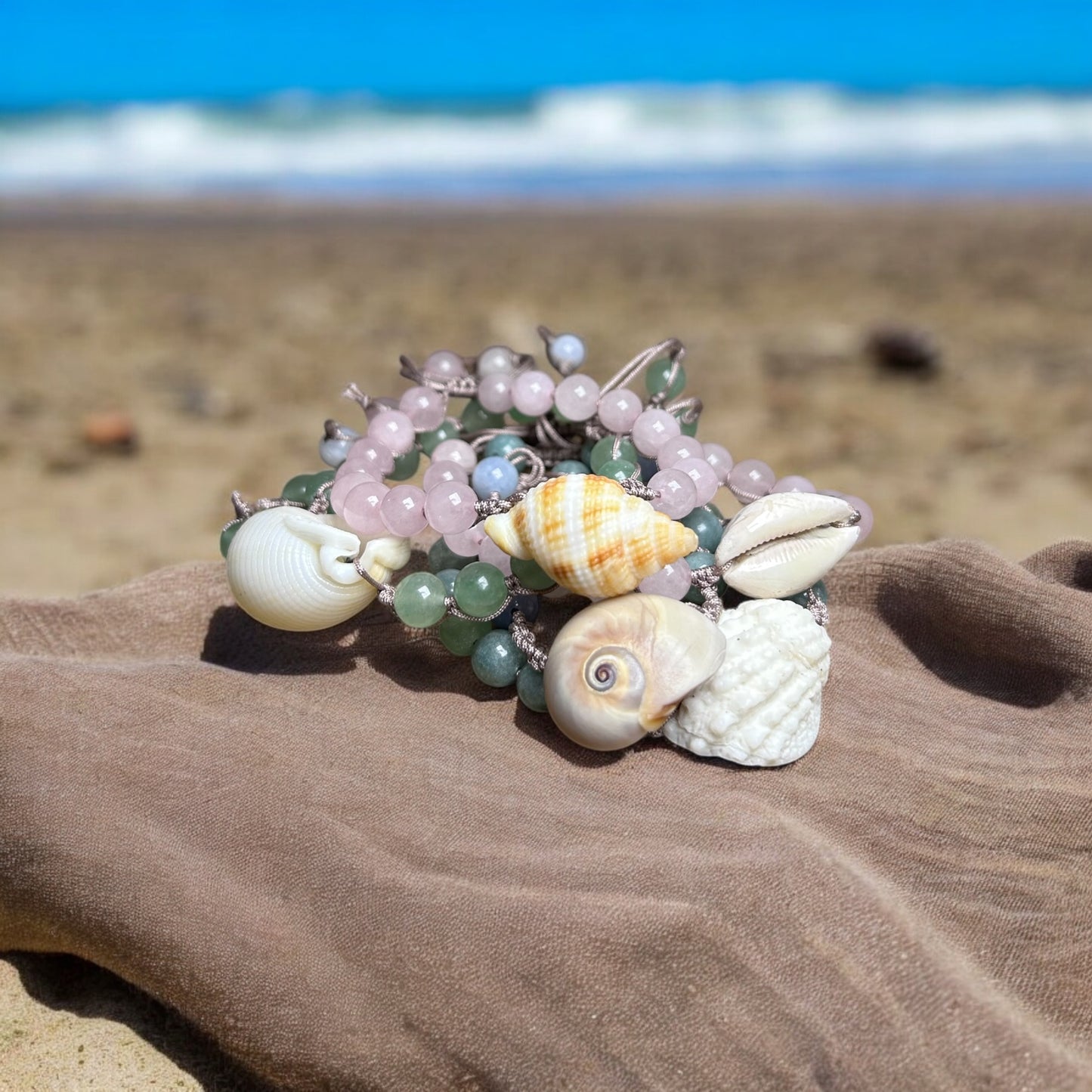Cowrie & Stone Bracelet