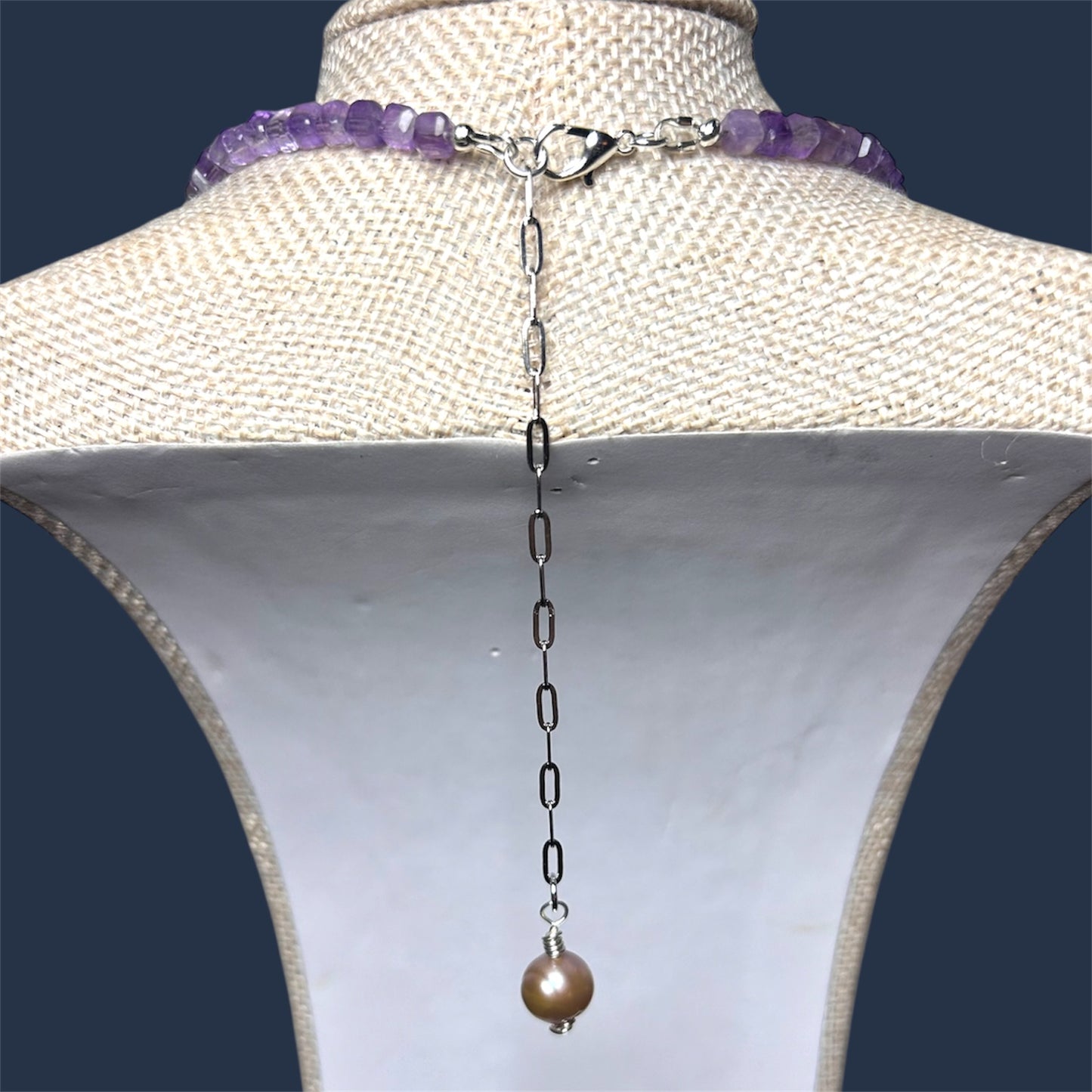 Faceted Amethyst + Baroque Lavender Freshwater Pearl