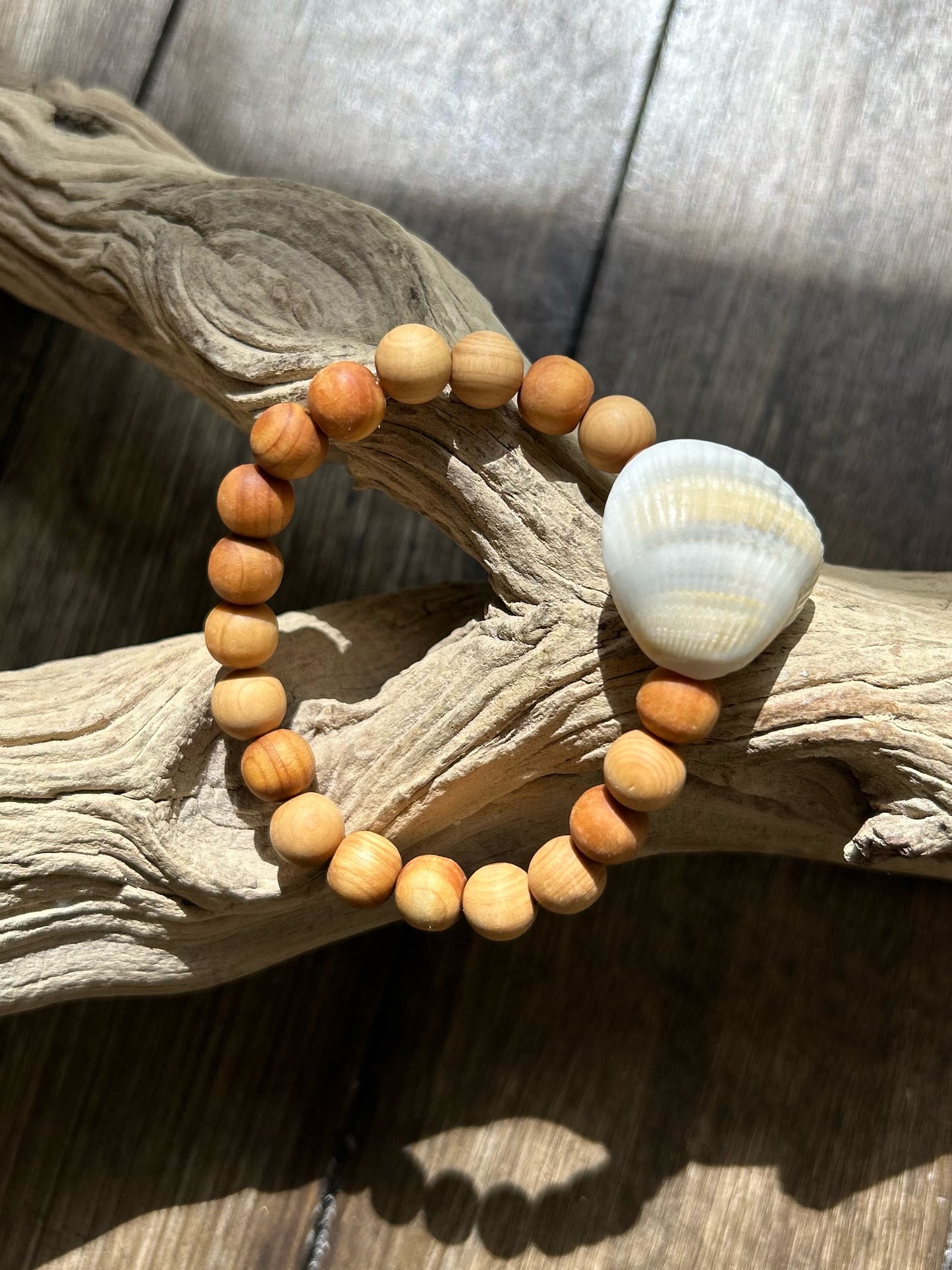 Solid Wood Seashell Bracelet