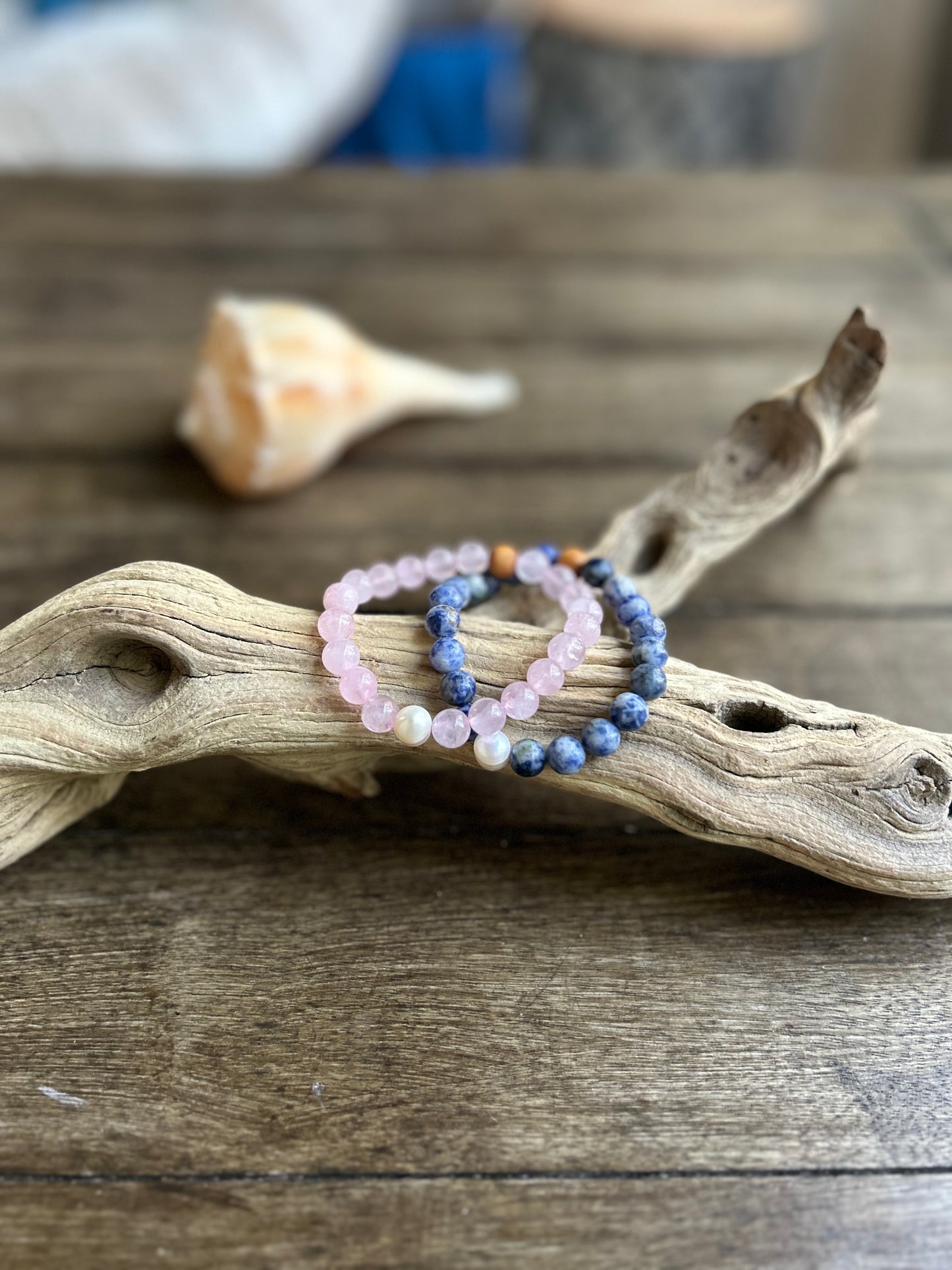 Drift Pearl Bracelet (Wood+Stone)