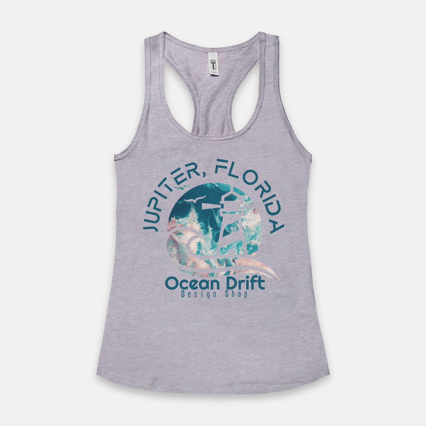 Ocean Drift Tank Top (Teal/Pink Logo)