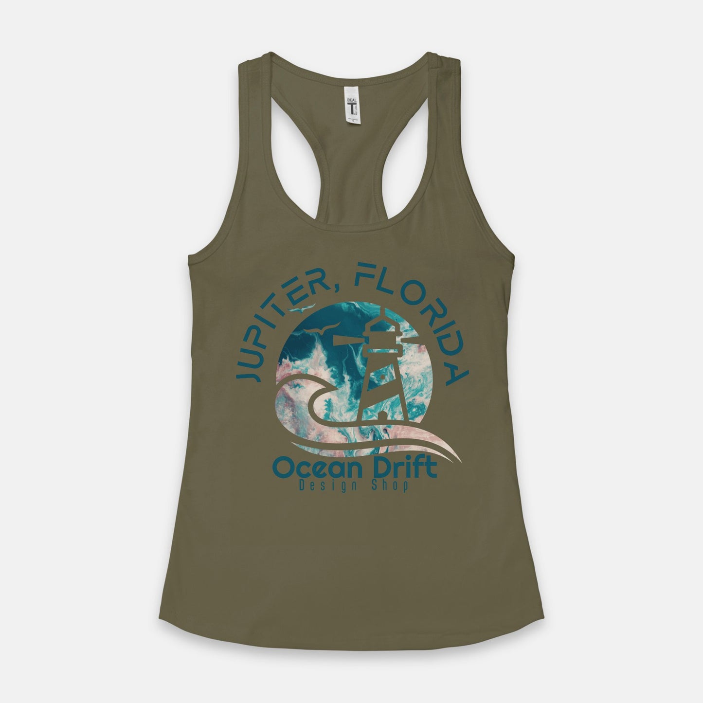 Ocean Drift Tank Top (Teal/Pink Logo)