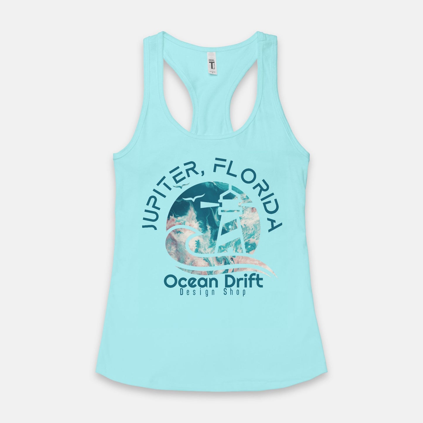 Ocean Drift Tank Top (Teal/Pink Logo)