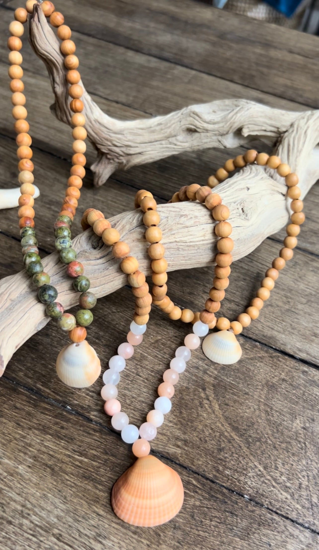 Custom Seashell, Pearl & Stone Necklaces