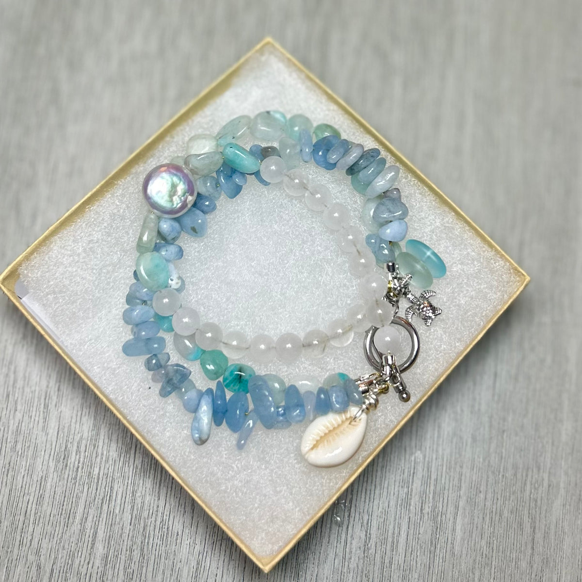Aquamarine Trio Bracelet