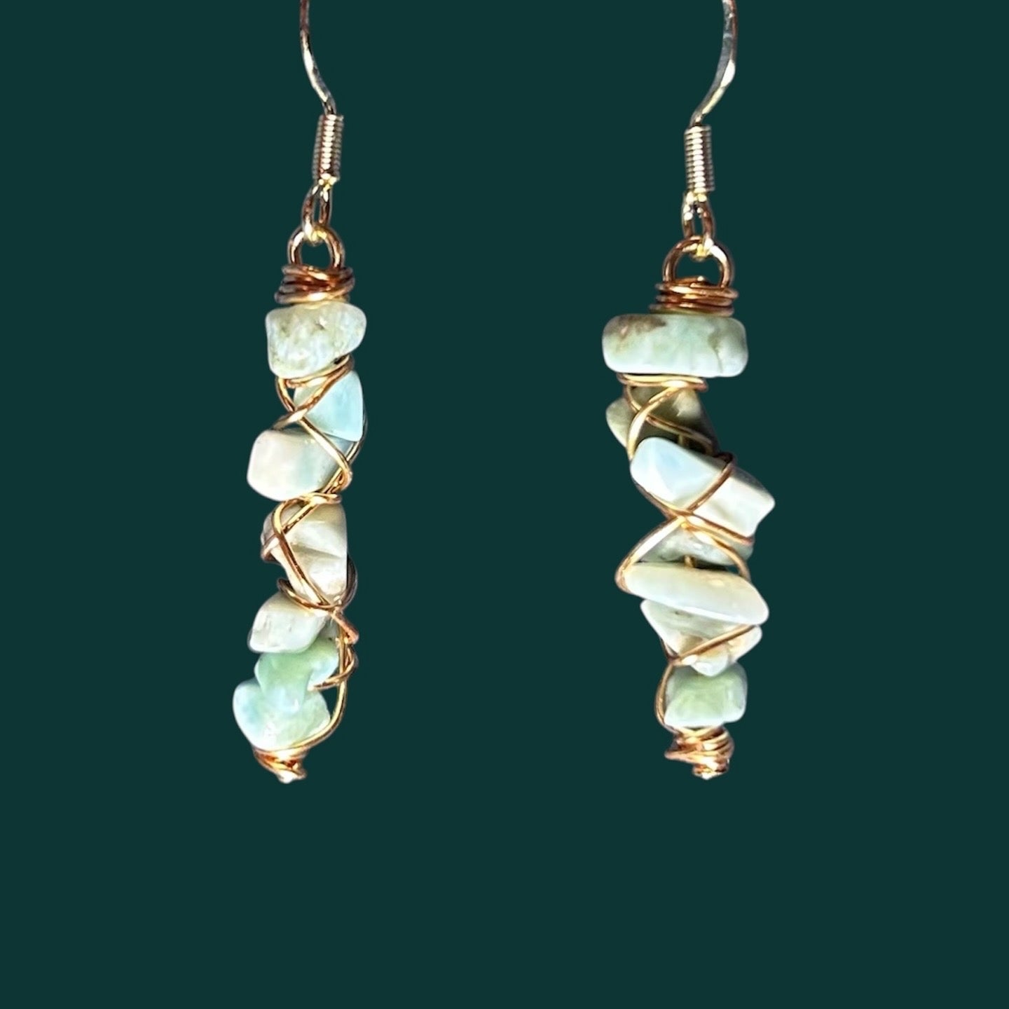 Gemstone Wire Wrapped Earrings