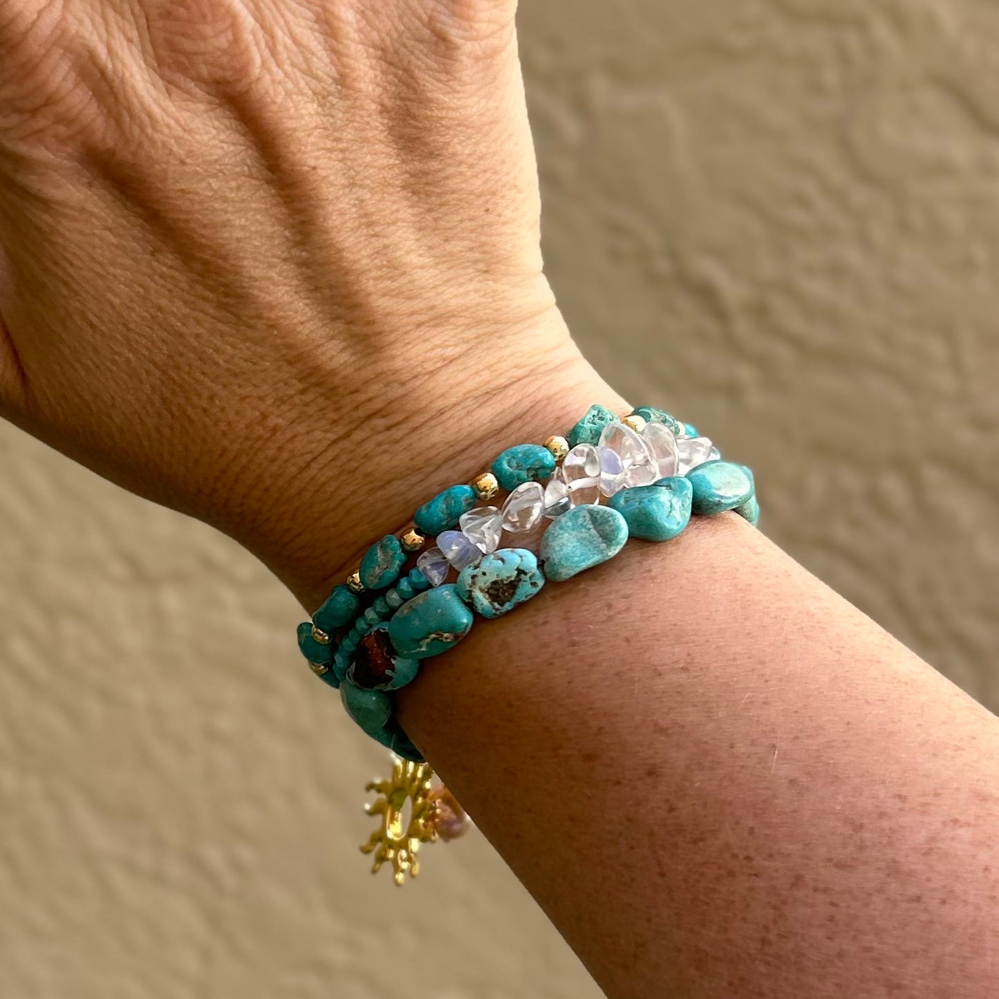 Blue Turquoise Trio Bracelet
