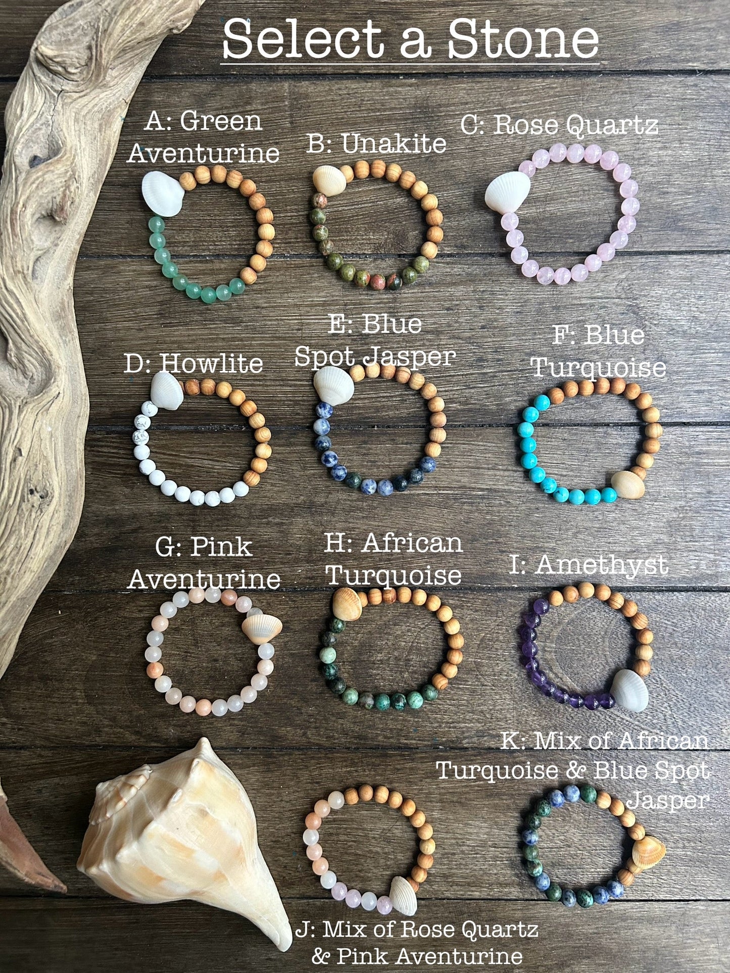 CUSTOMIZABLE  Solid Stone Shell Anklet