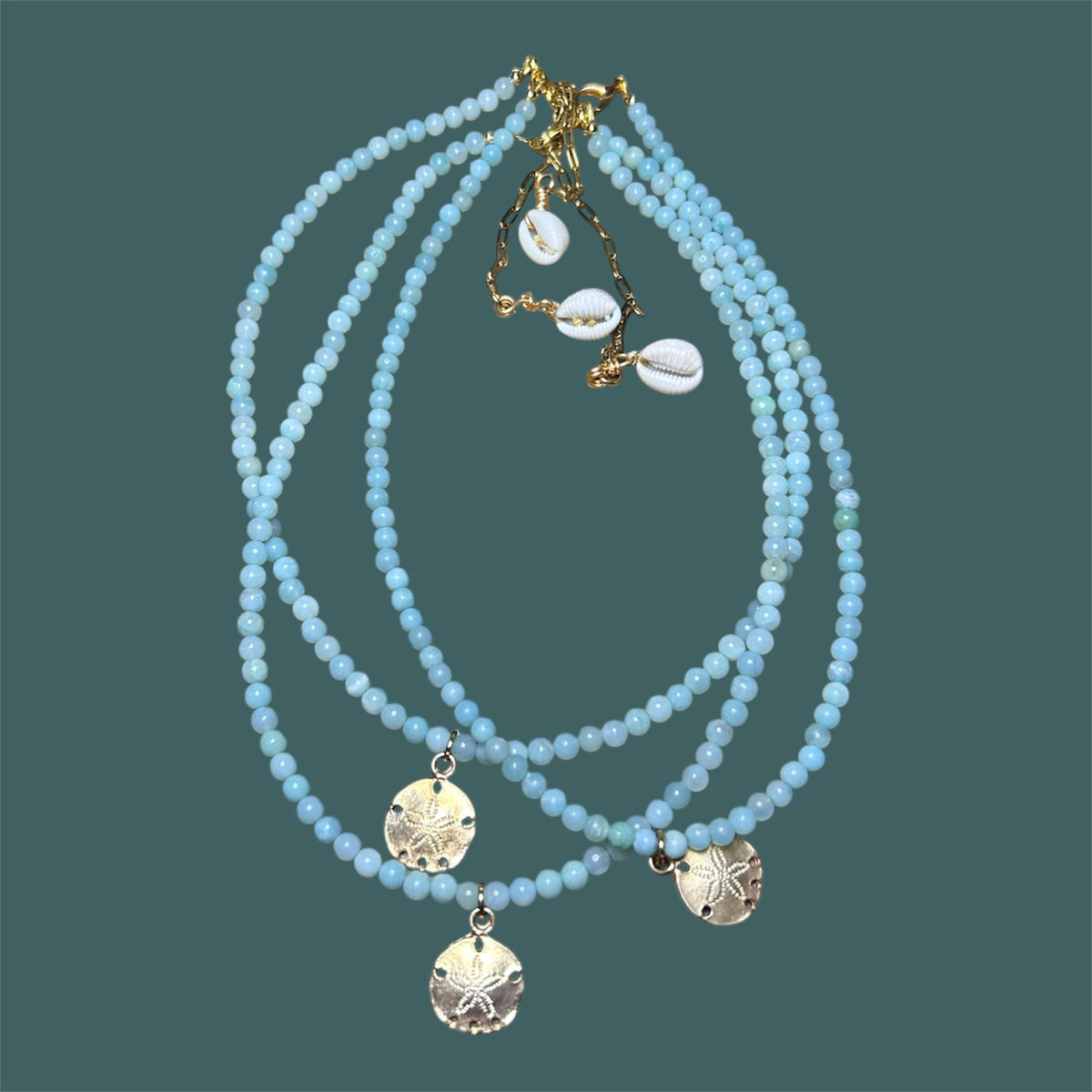 Amazonite Stone + Sand Dollar Necklace