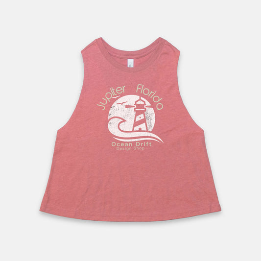 SUPER SOFT Racerback Cropped Tank (Jupiter/FL White Logo)