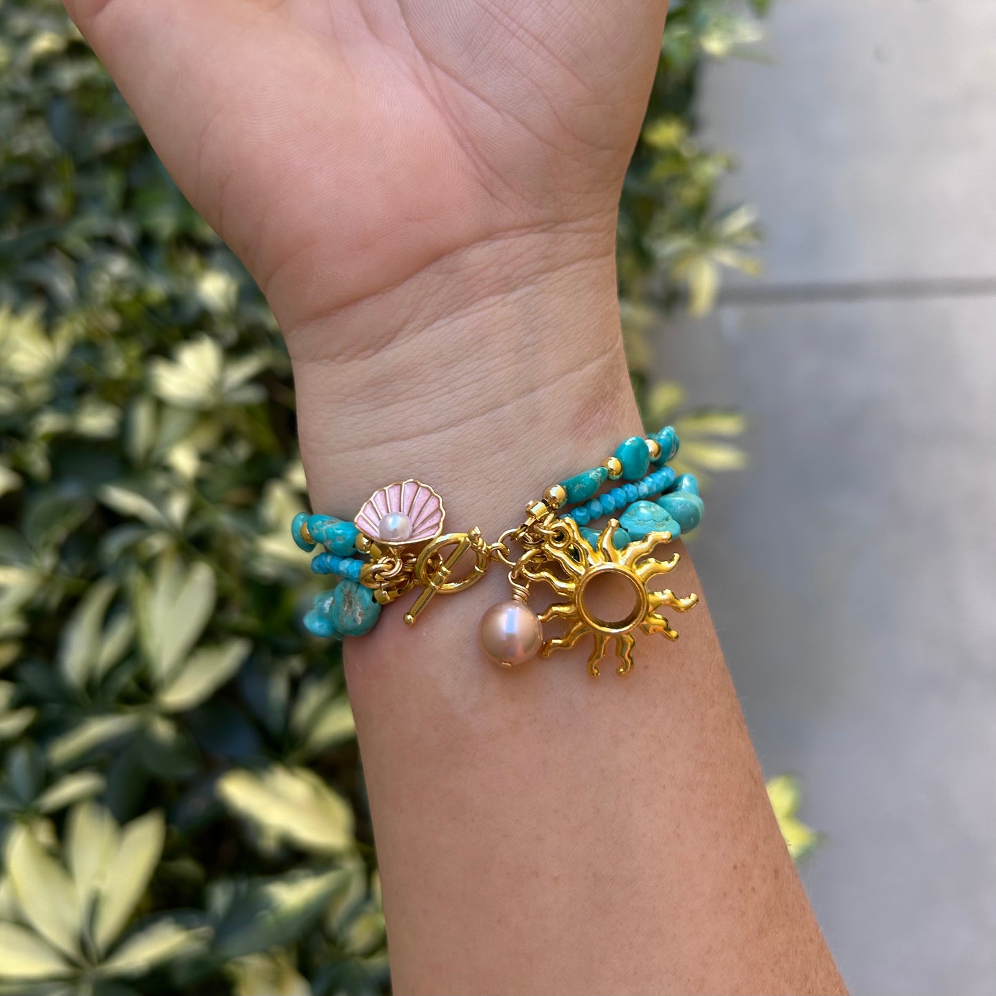 Blue Turquoise Trio Bracelet