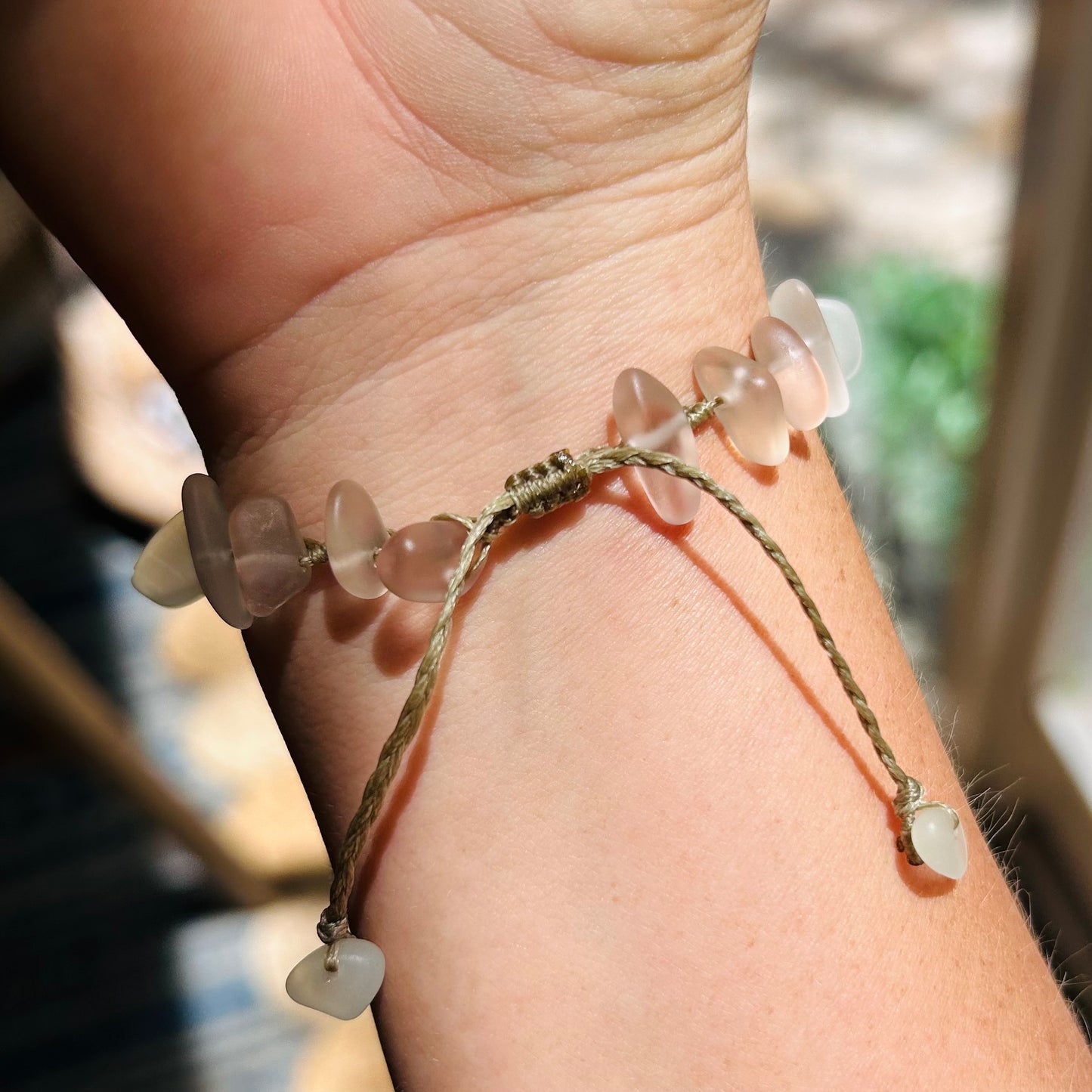 Shark Tooth + Recycled Glass Bracelet