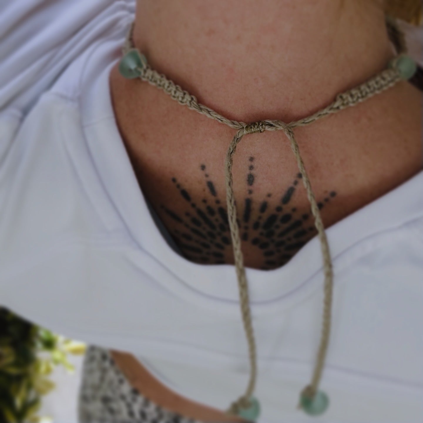 Lightning Whelk + Glass Hemp Choker