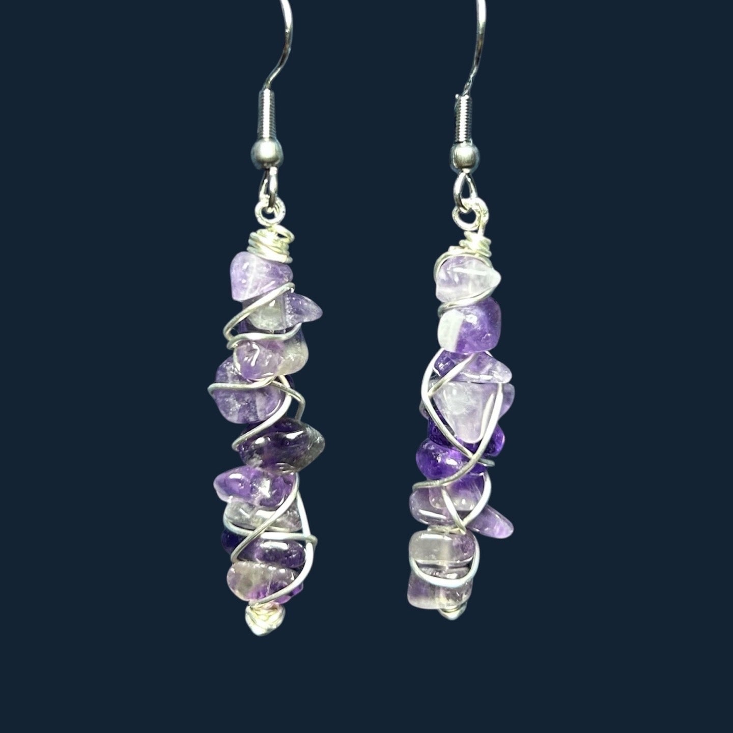 Gemstone Wire Wrapped Earrings
