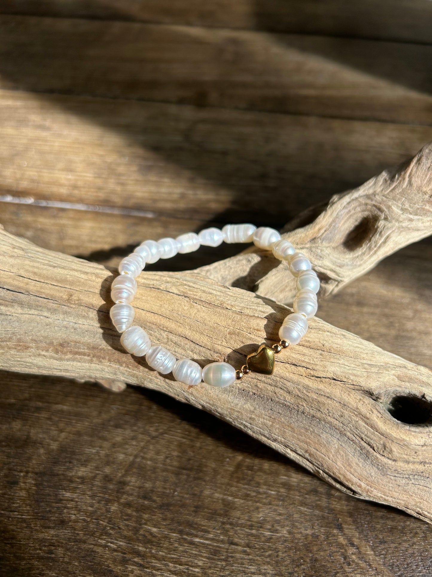 CUSTOM Pearl & Glass Heart Bracelet