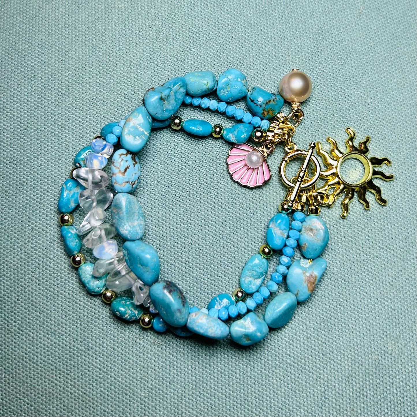 Blue Turquoise Trio Bracelet