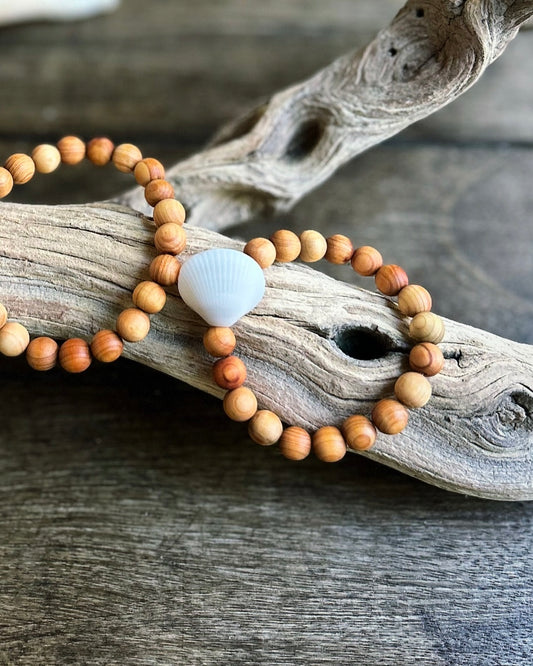 Solid Wood Seashell Bracelet