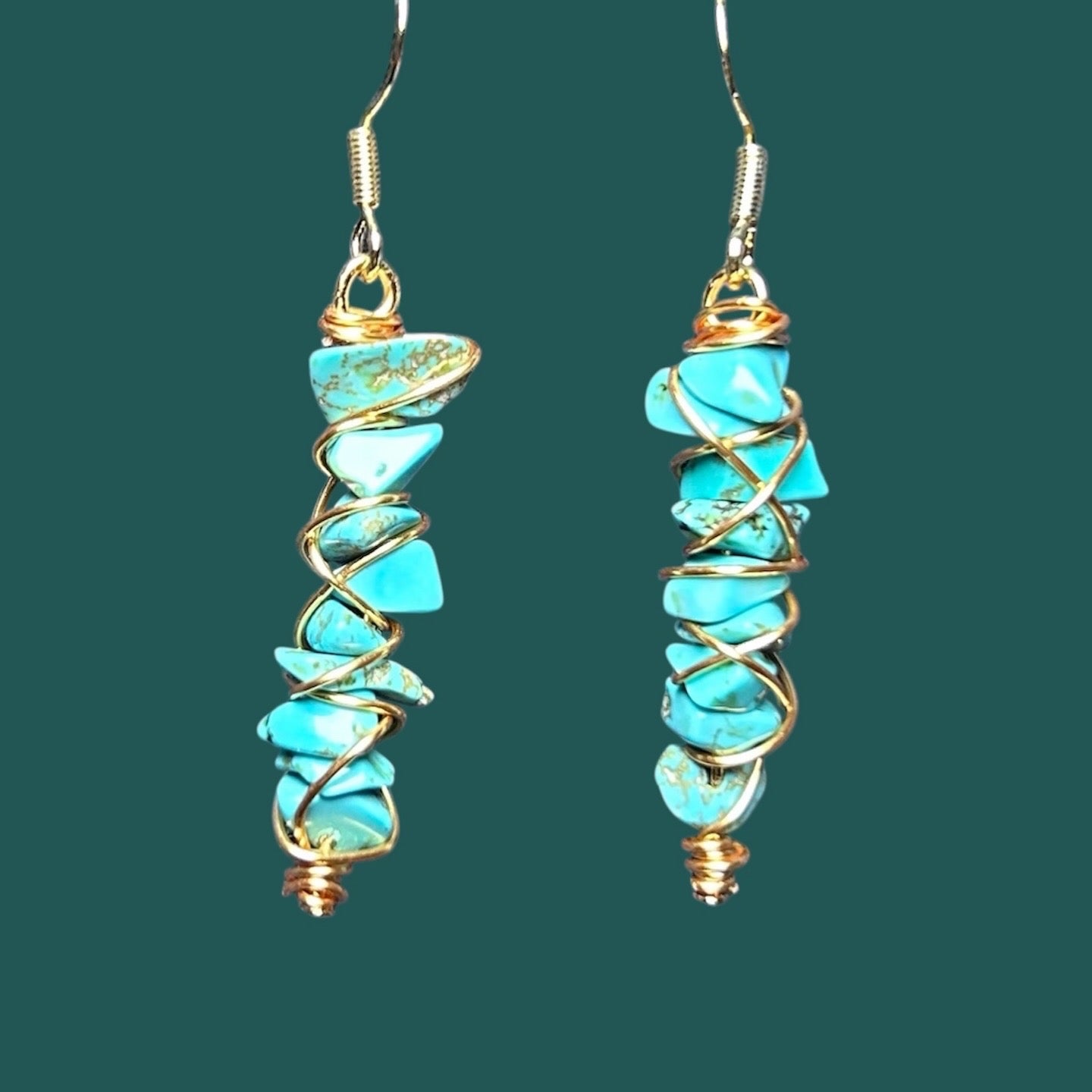 Gemstone Wire Wrapped Earrings