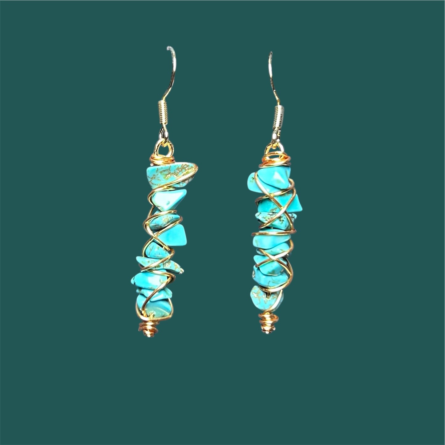 Gemstone Wire Wrapped Earrings