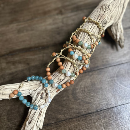 Colossal Pearl & Stone Macrame Bracelet