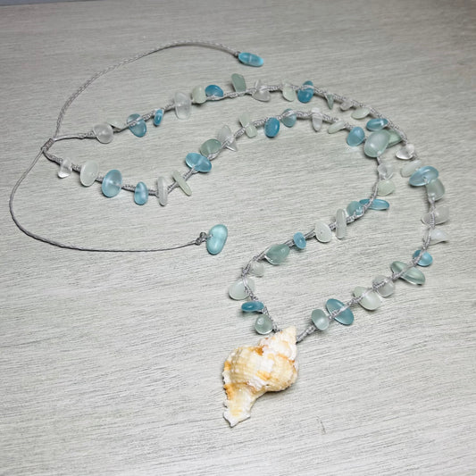Murex + Recycled Glass Necklace