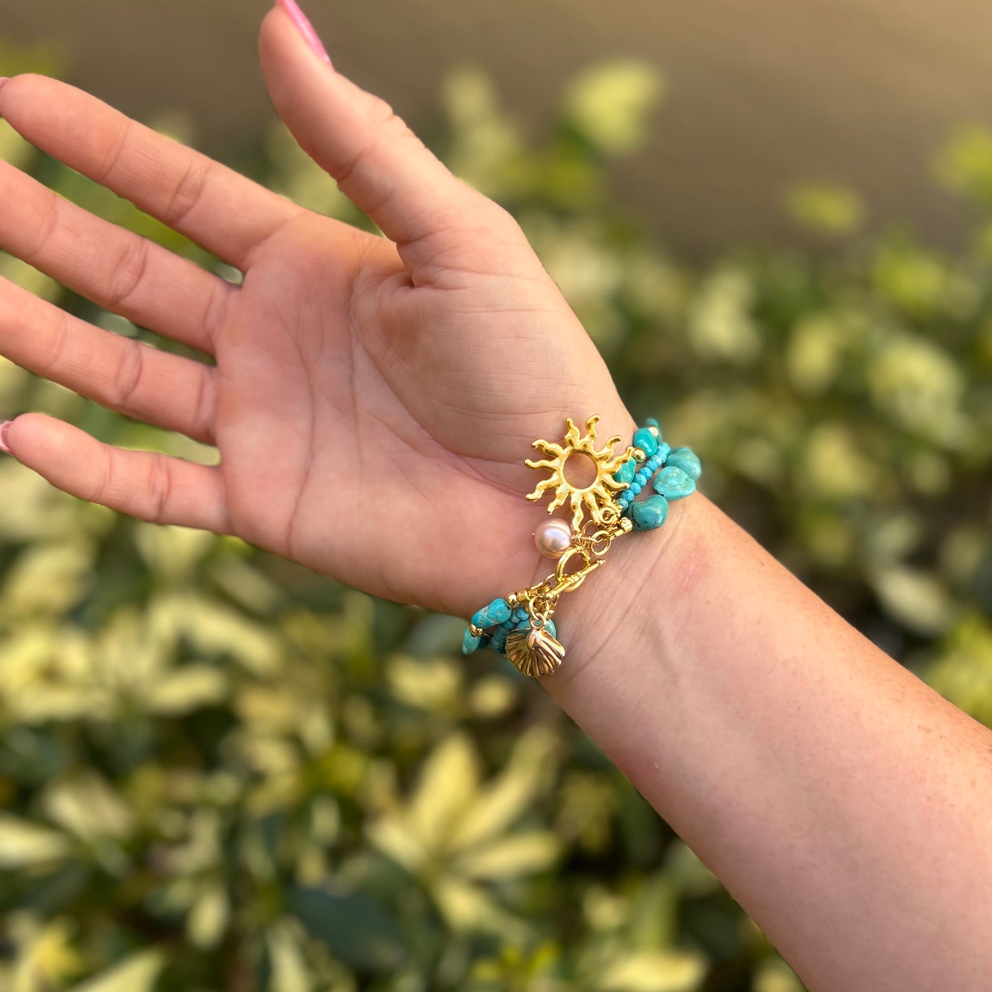 Blue Turquoise Trio Bracelet