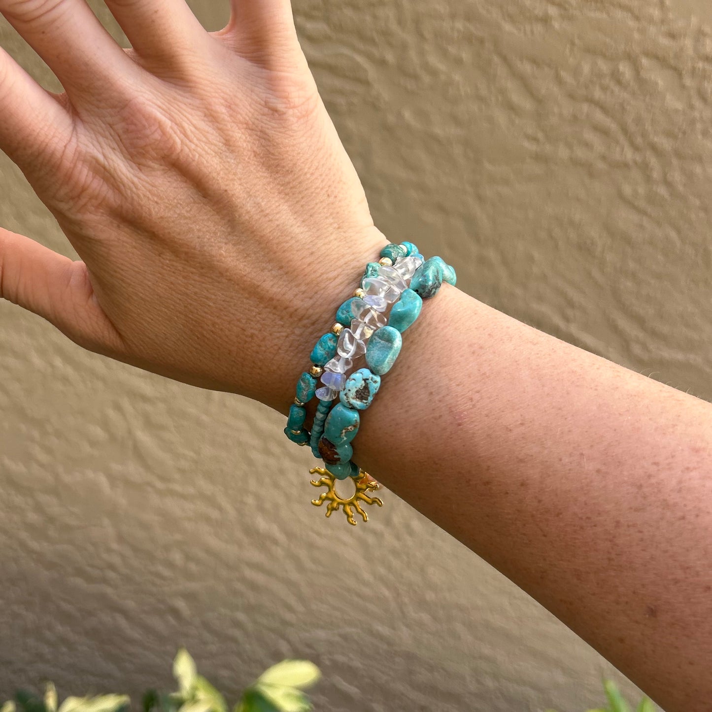 Blue Turquoise Trio Bracelet