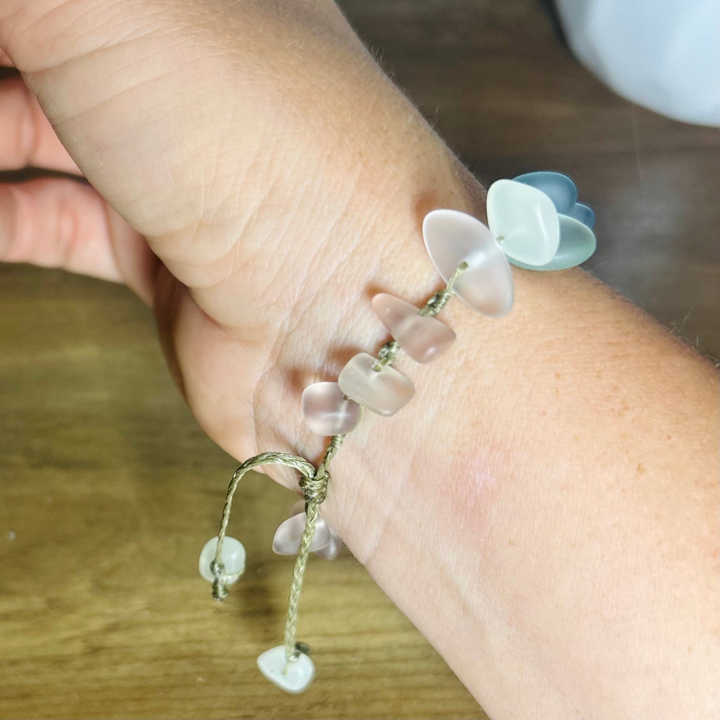 Shark Tooth + Recycled Glass Bracelet
