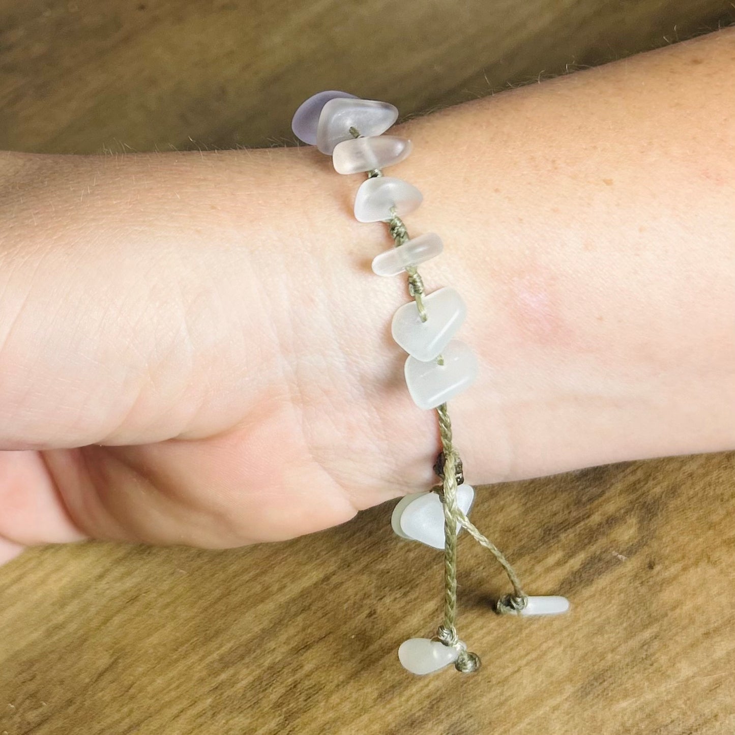Shark Tooth + Recycled Glass Bracelet