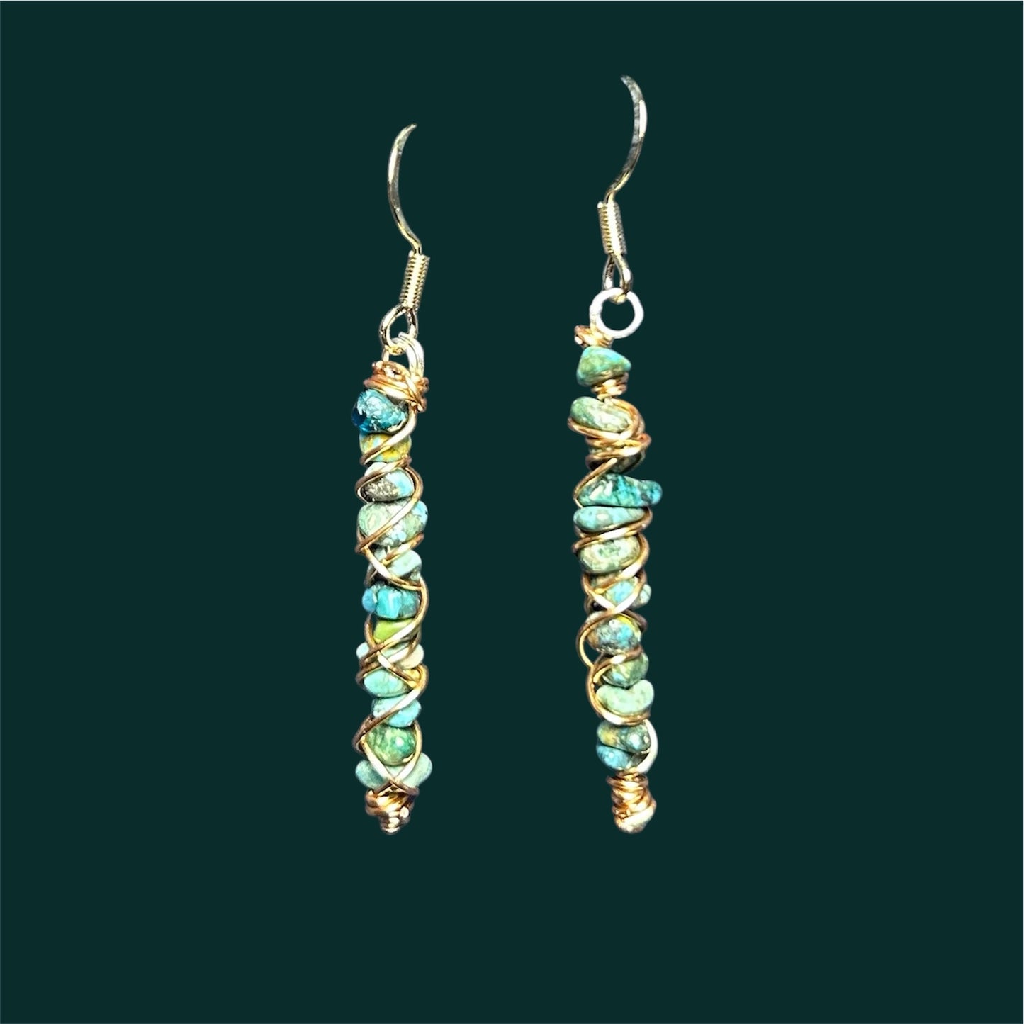 Gemstone Wire Wrapped Earrings