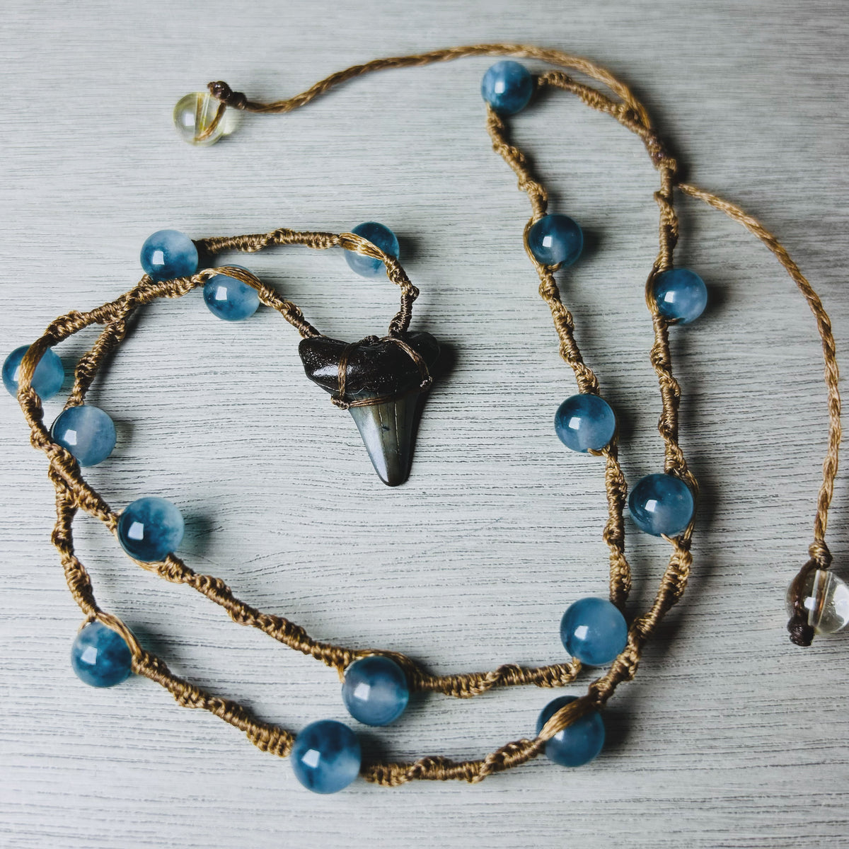 Shark Tooth + Stone Necklace