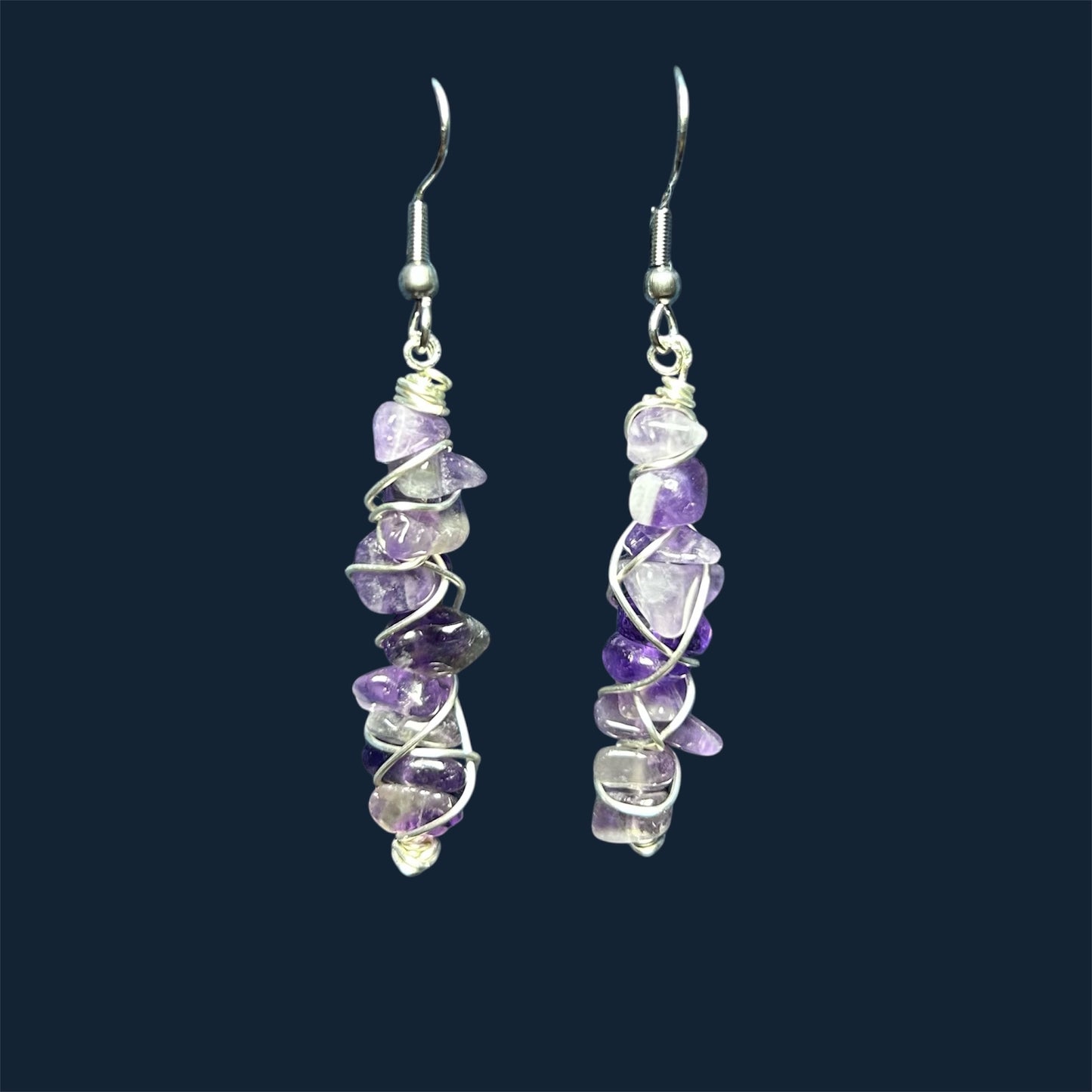 Gemstone Wire Wrapped Earrings