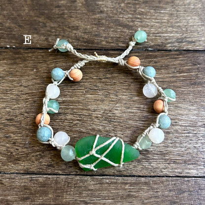 Jupiter Sea Glass & Stone Bracelet