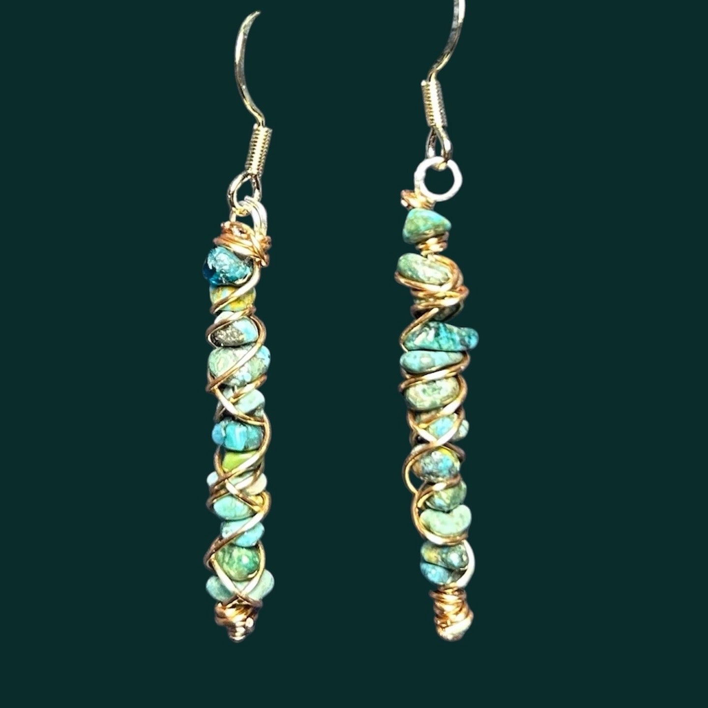 Gemstone Wire Wrapped Earrings