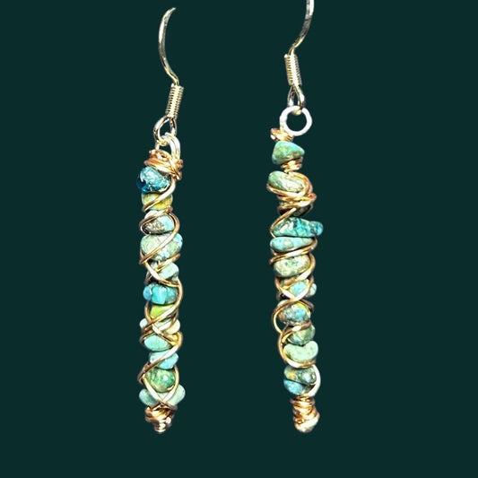 Gemstone Wire Wrapped Earrings