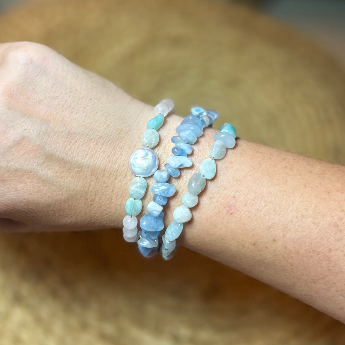 Aquamarine Trio Bracelet