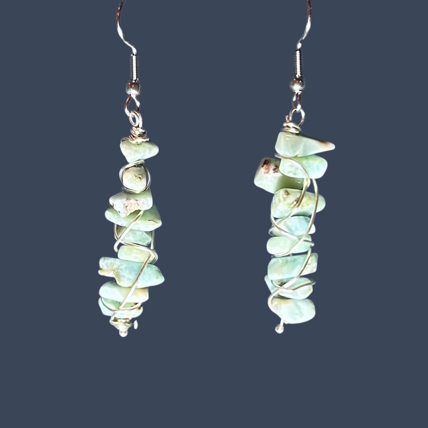 Gemstone Wire Wrapped Earrings