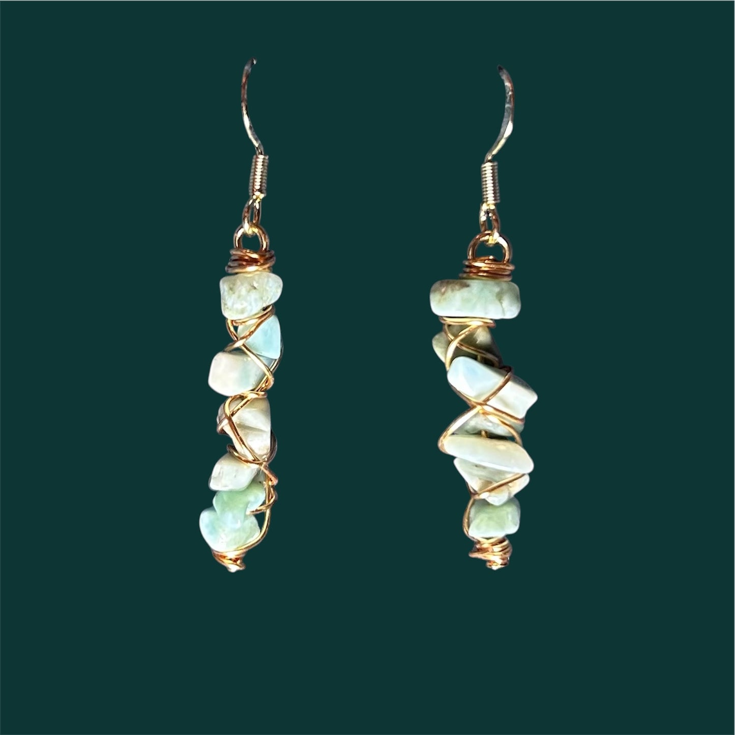 Gemstone Wire Wrapped Earrings