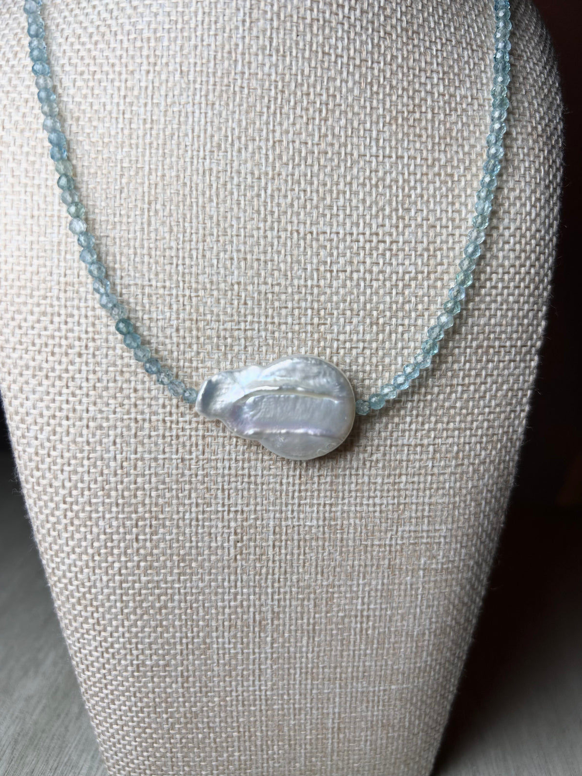 Faceted Apatite + Baroque Freshwater Pearl